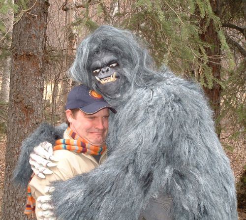 Chad Carpenter, the cartoonist, with a fan