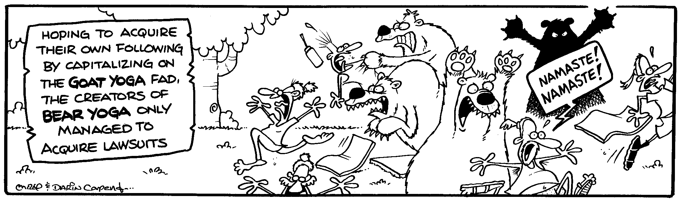 Original TUNDRA ink drawing: NAMASTE