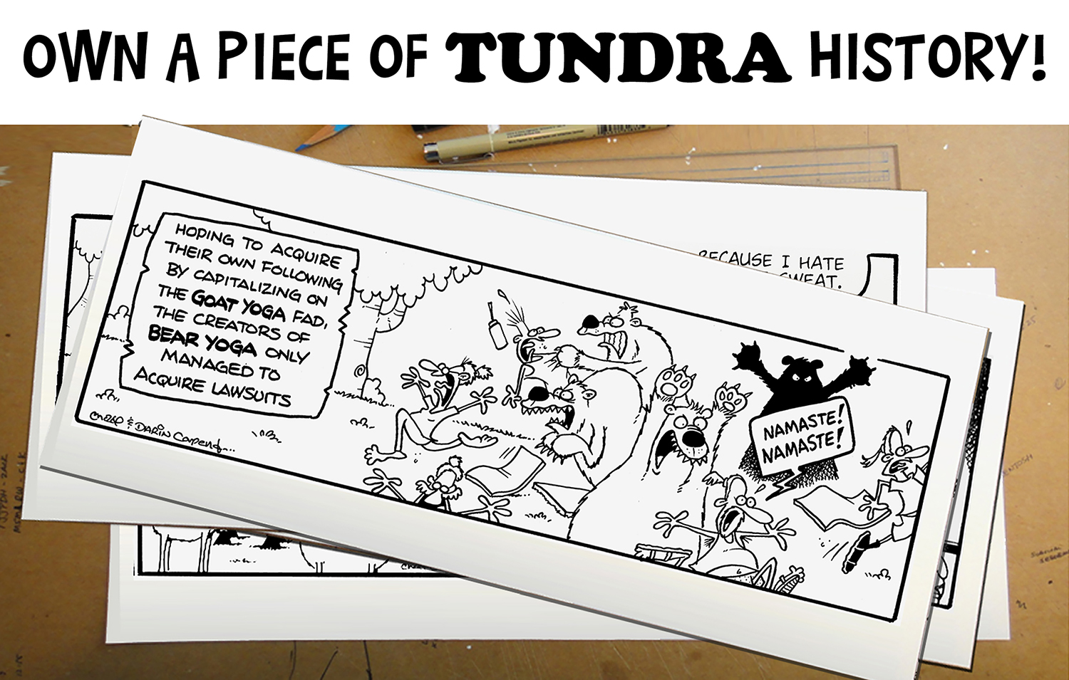 Original TUNDRA ink drawings on display